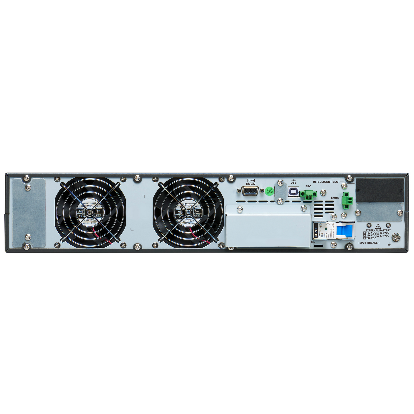 APC Easy UPS On-Line SRV5KUXI-IN - 5kVA/5kW | 230V | 1x Hard wire 3-wire(1P+N+E) Outlets | Rackmount 2U | Intelligent Card Slot | Visual LCD and Audible Alarms | External battery, W/O rail kit | 2 years Warranty