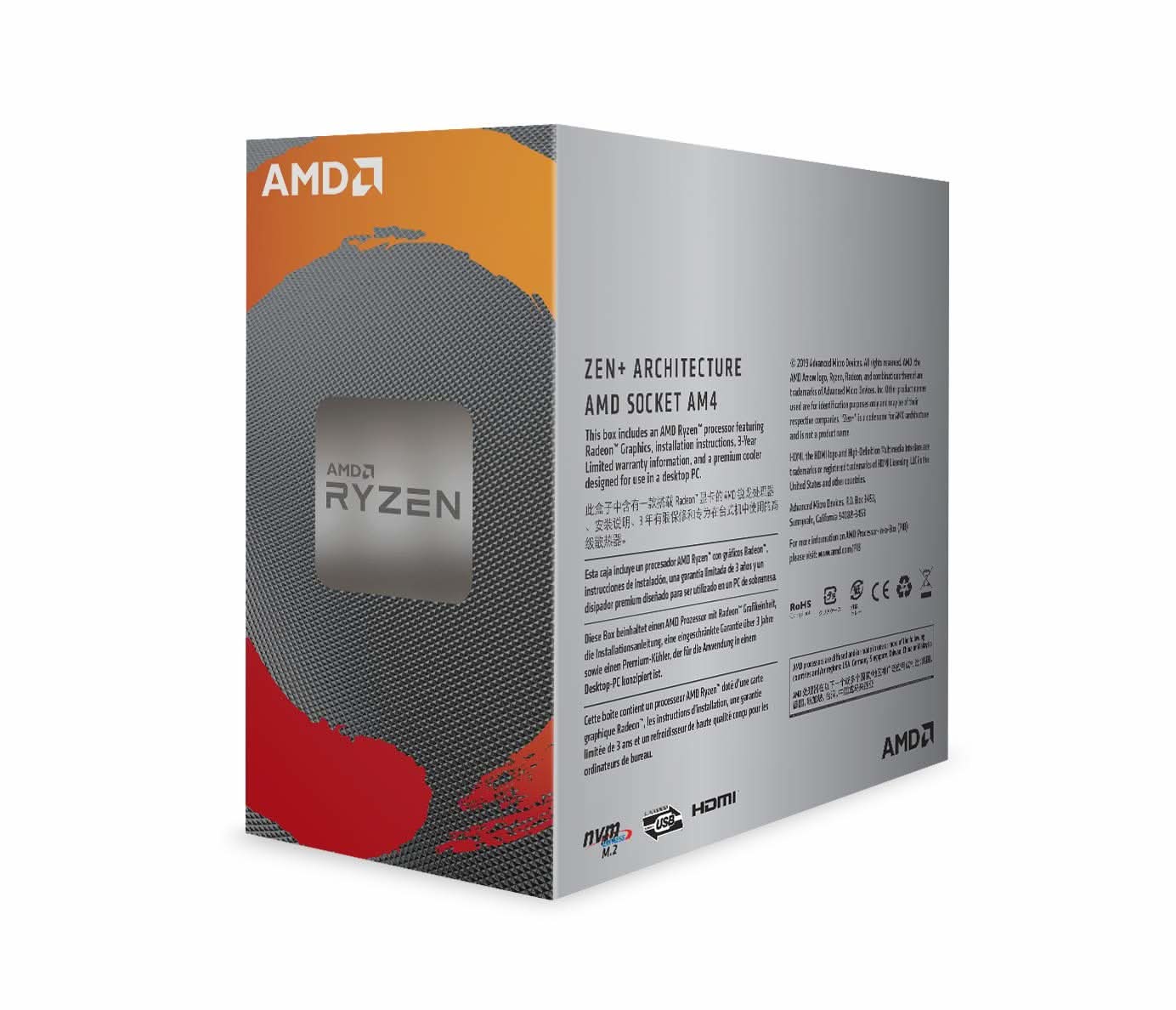 AMD Ryzen3 3200G CPU 箱あり AMD RYZEN 3 3200G 4 CORES UPTO 4 GHZ AM4 PROCESSOR– Vishal