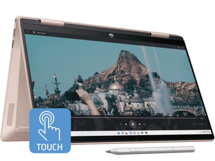 HP PAVILION X360, 13TH GEN INTEL CORE I5-1335U, 14-INCH (35.6 CM), FHD, TOUCHSCREEN, 16GB DDR4, 1TB SSD, FPR, 5 MP CAMERA, BACKLIT KB, AUDIO BY B&O, PEN (WIN 11, MSO 2021, GOLD, 1.51 KG), EK1009TU