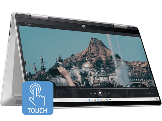 HP PAVILION X360, 12TH GEN INTEL CORE I3-1215U, 14-INCH (35.6 CM), FHD, TOUCHSCREEN, 8GB DDR4, 512GB SSD, FPR, 5 MP CAMERA, BACKLIT KB, AUDIO BY B&O, PEN (WIN 11, SILVER, 1.51 KG), EK0183TU