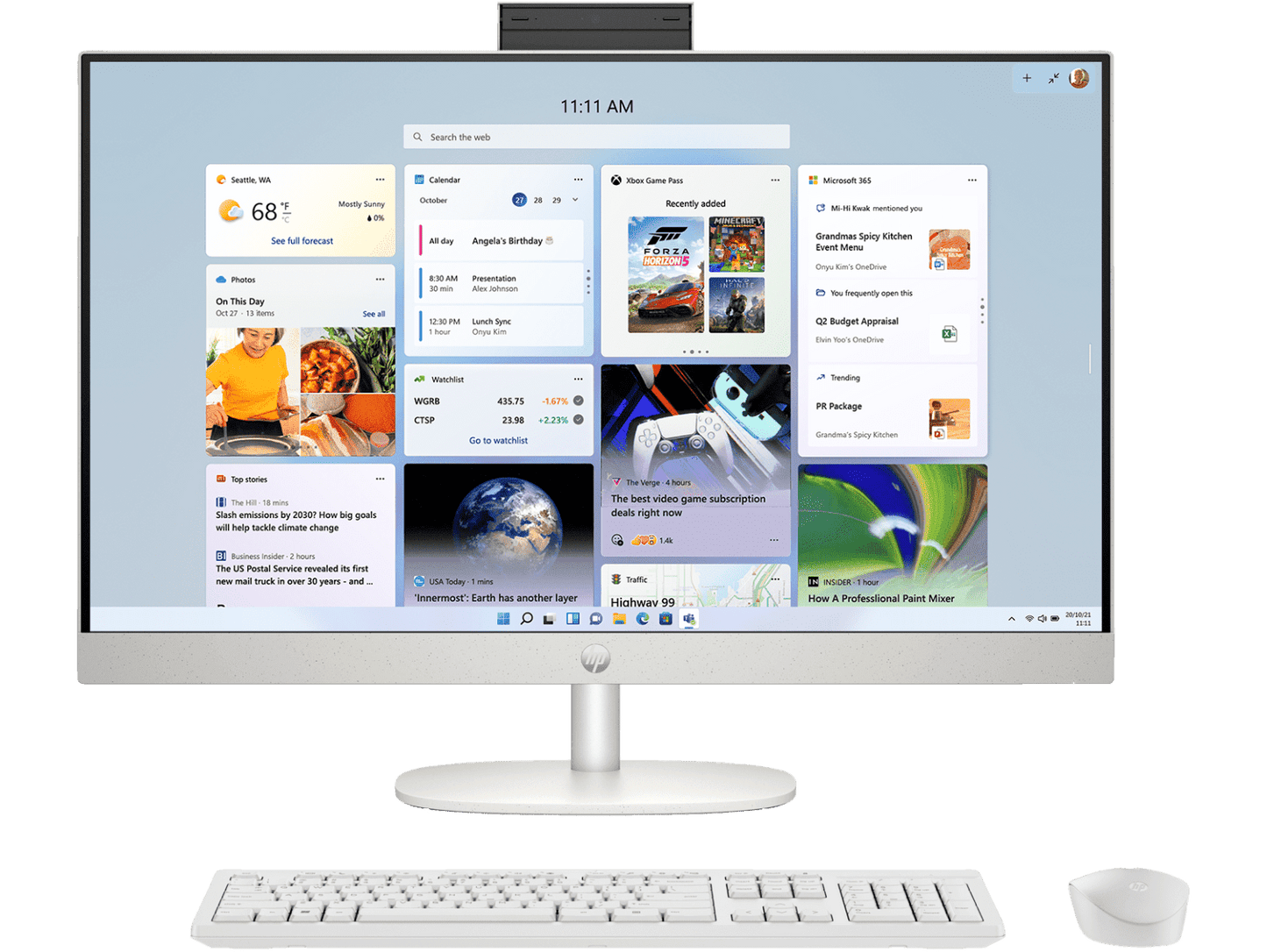 HP AIO 27 13th Gen Intel Core i3-1315U, 8GB, 512GB SSD, Intel UHD Graphics, 27 Inch FHD, Win 11, MS Office 2024, Shell White, CR0902IN