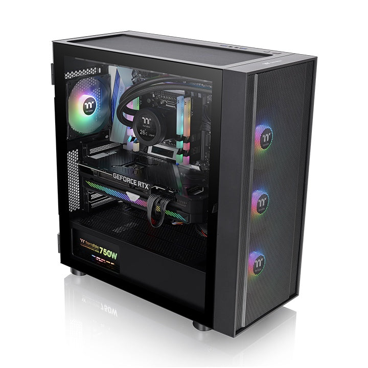 THERMALTAKE H570 TG ARGB MID-TOWER E-ATX CABINET BLACK