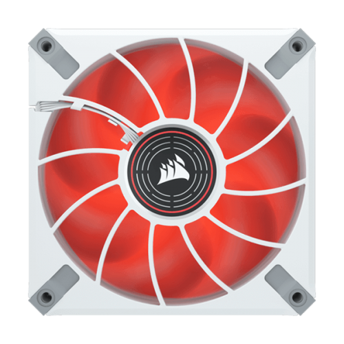 CORSAIR ML ELITE SERIES, ML120 LED ELITE WHITE, 120MM MAGNETIC LEVITATION RED LED FAN WITH AIRGUIDE, SINGLE PACK