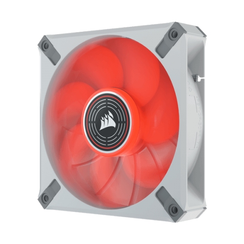 CORSAIR ML ELITE SERIES, ML120 LED ELITE WHITE, 120MM MAGNETIC LEVITATION RED LED FAN WITH AIRGUIDE, SINGLE PACK