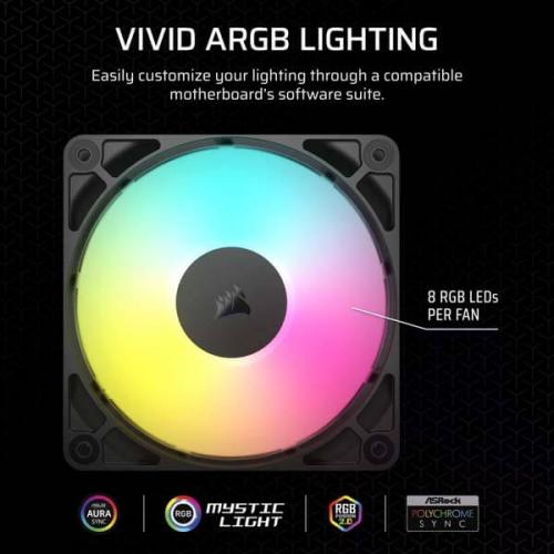 CORSAIR RS120 ARGB, 120MM ARGB FAN, TRIPLE PACK