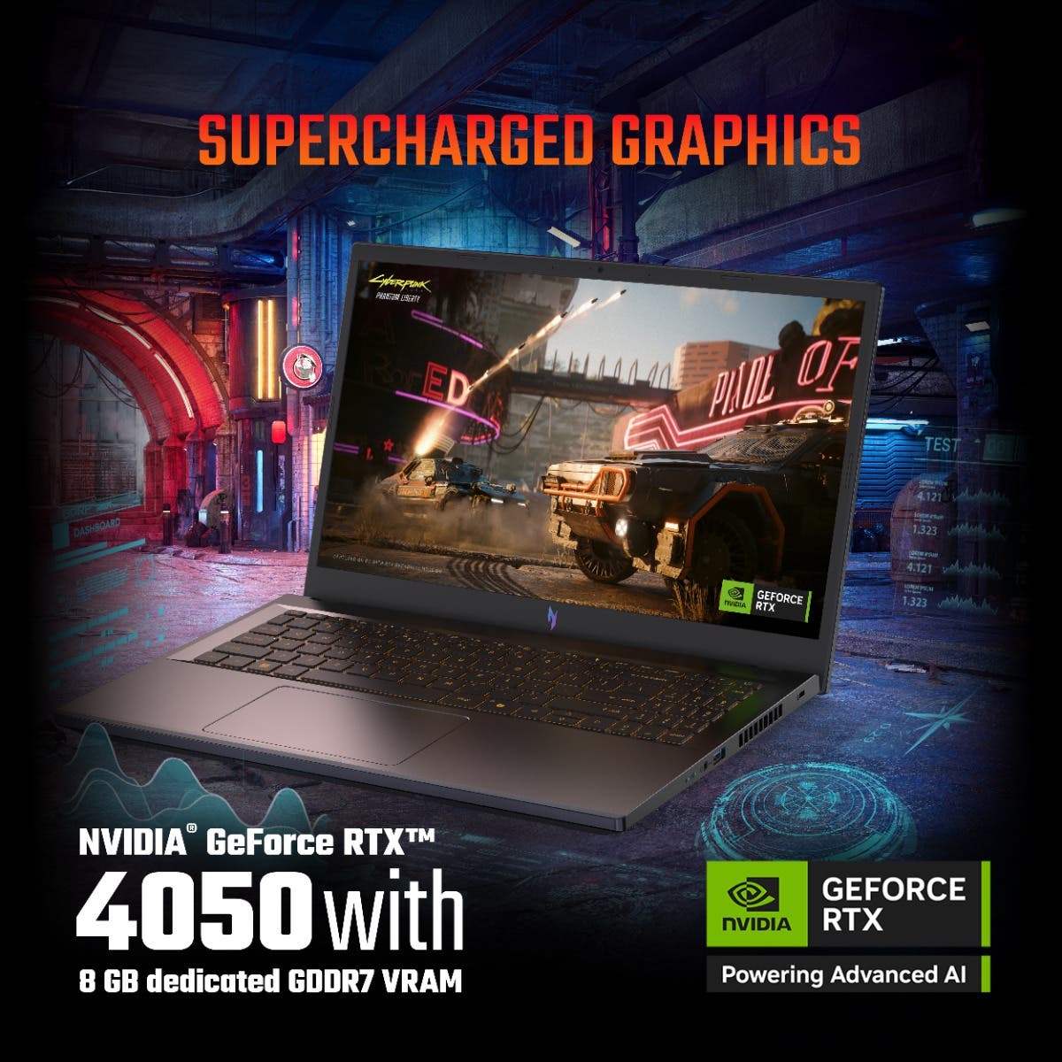 ACER NITRO V 15, GAMING LAPTOP, INTEL CORE 5 210H PROCESSOR, NVIDIA GEFORCE RTX 4050 - 6 GB OF GDDR6, 16 GB RAM, 512 GB SSD, FULL HD IPS, 15.6"/39.62 CM, 165 HZ, WINDOWS 11 HOME, OBSIDIAN BLACK, 2.113 KG, ANV15-52, AMBER BACKLIGHT KEYBOARD NH.QUASI.002