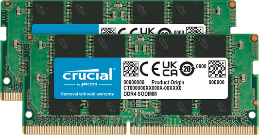 CRUCIAL 32GB KIT (2X16GB) DDR4-3200 SODIMM CL22 RAM CT2K16G4SFRA32A