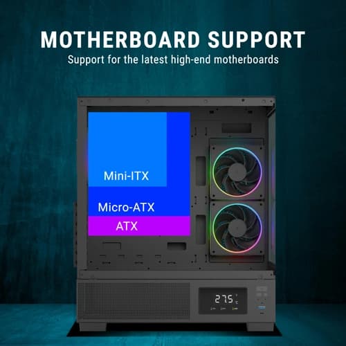 Ant Esports Crystal X3 LCD ARGB ATX Mid Tower Case