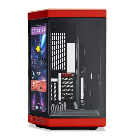 HYTE Y70 TOUCH INFINITE DUAL CHAMBER ATX MID-TOWER CABINET RED-BLACK (CS-HYTE-Y70TI-RB)