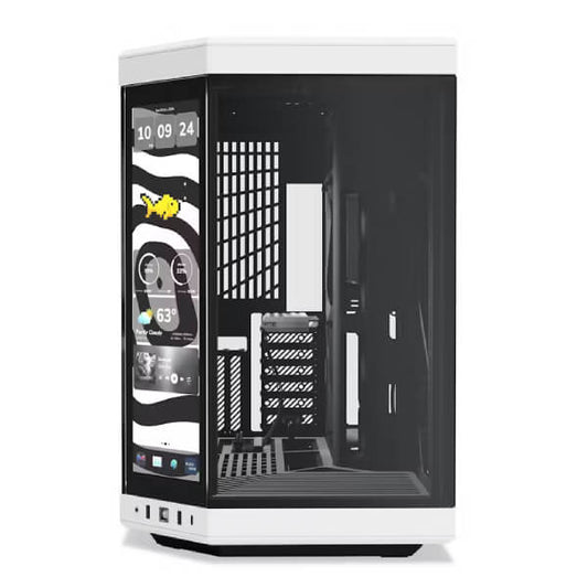 HYTE Y70 TOUCH INFINITE DUAL CHAMBER ATX MID-TOWER CABINET WHITE-BLACK (CS-HYTE-Y70TI-WB)