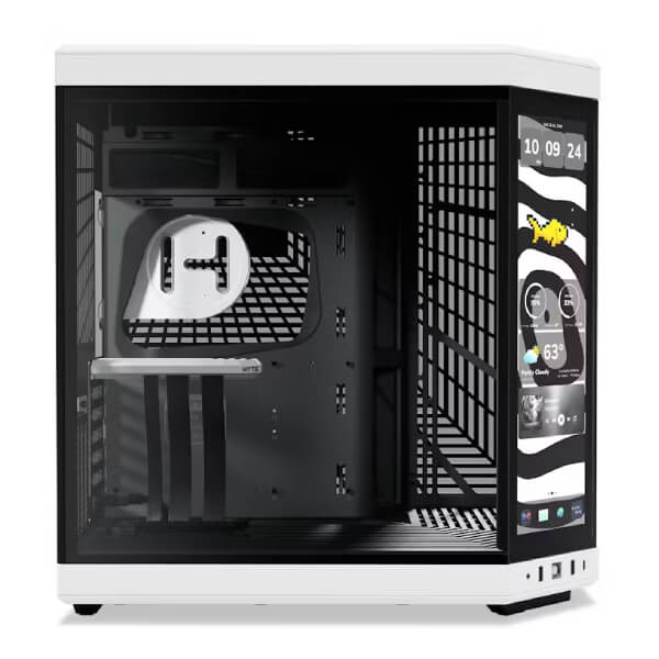 HYTE Y70 TOUCH INFINITE DUAL CHAMBER ATX MID-TOWER CABINET WHITE-BLACK (CS-HYTE-Y70TI-WB)