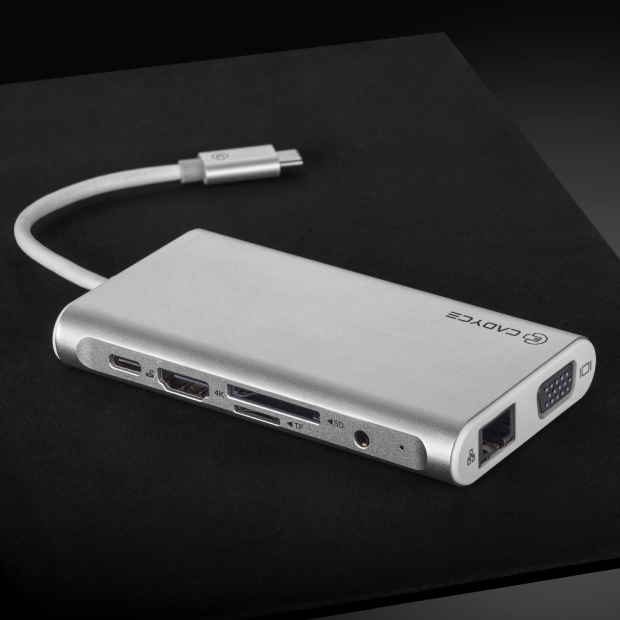 Cadyce USB-C™ to USB 3.0 Hub, Gigabit Ethernet, HDMI (4k) & VGA Adapter with PD Charging