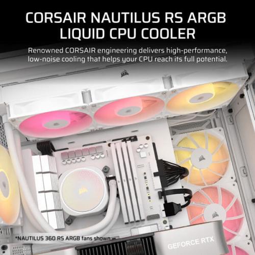 CORSAIR NAUTILUS 240 ARGB WHITE, 240MM RADIATOR, LIQUID CPU COOLER