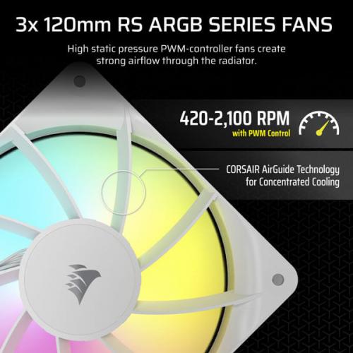 CORSAIR NAUTILUS 360 ARGB WHITE, 360MM RADIATOR, LIQUID CPU COOLER