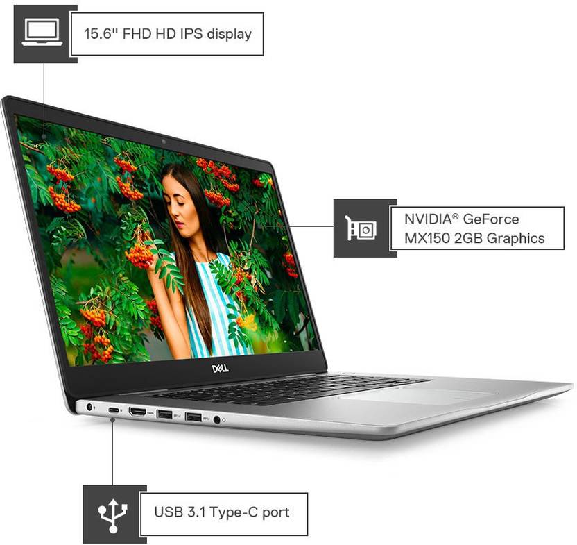 DELL INSPIRON 15-7580 [CI5-8265U 8TH GEN/8GB/1TB HDD + 128GB SSD/WIN10 HOME+MSO/15.6 INCH/2GB-MX150 GRAPHICS /1 YEAR(S)/BLACK/BACKLIT-KBD]