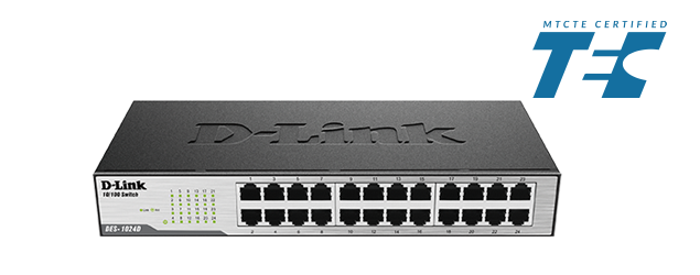 D-LINK 24-PORT FAST ETHERNET UNMANAGED DESKTOP SWITCH DES-1024D