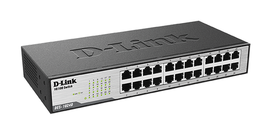 D-LINK 24-PORT FAST ETHERNET UNMANAGED DESKTOP SWITCH DES-1024D