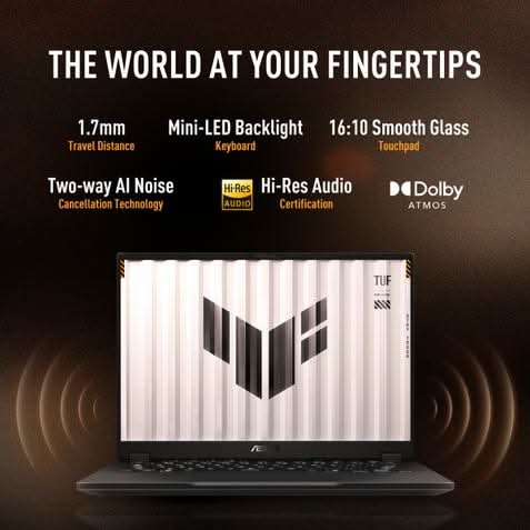 ASUS TUF Gaming A14 FA401GM-RG038WS, AMD Ryzen AI 9 465, 16GB RAM, 512GB SSD, RTX 5060 8GB, 14 inch 2.5K resolution, Windows 11 Home, Microsoft Office Home 2024, Microsoft 365 Basic, Gaming Laptop, 1 Year(s) Warranty, Jaeger Grey