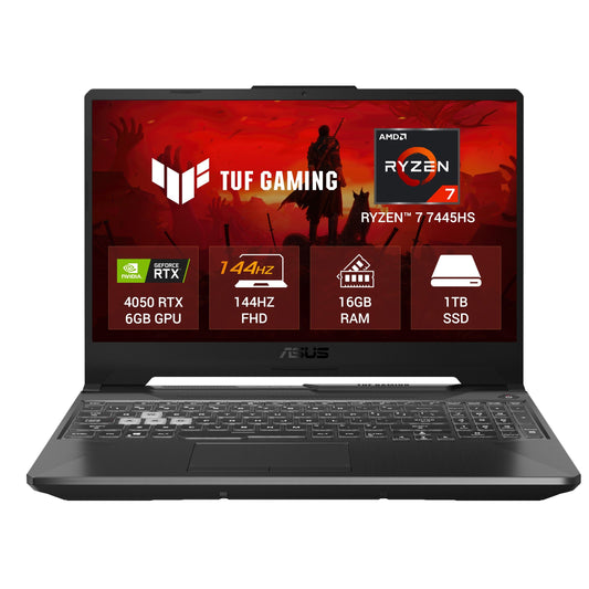 ASUS TUF A16 (2025), AMD RYZEN 7 7445HS, GAMING LAPTOP (RTX 4050-6GB/140W TGP/16GB RAM/1TB SSD/FHD+/16"/144HZ/56WHRS/WINDOWS 11/M365 BASIC (1YEAR)*/OFFICE HOME 2024/MECHA GRAY/2.2KG) FA607NUG-RL189WS