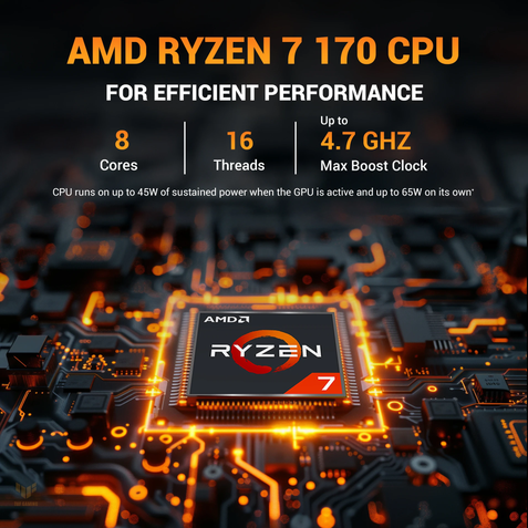 ASUS TUF Gaming A16 FA607NUQ-RL208W, Ryzen 7 170, 8GB, 512GB SSD, 16 inch FHD, 6GB RTX 4050, Windows 11 Home