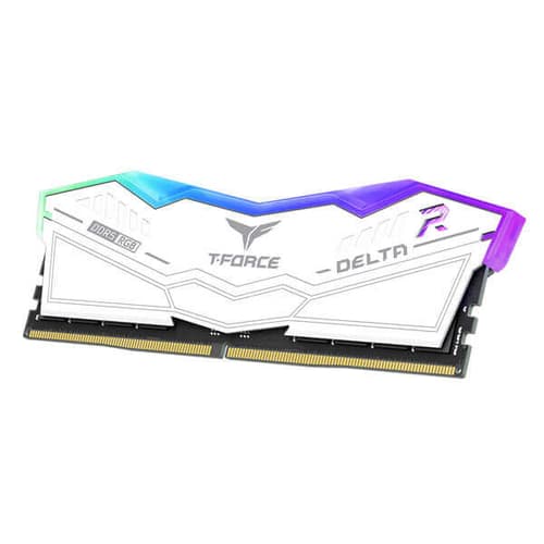 TEAMGROUP T-FORCE DELTA RGB 32GB (32GBX1) DDR5 5200MHZ RAM (WHITE)