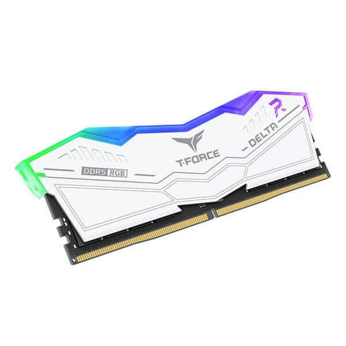 TEAMGROUP T-FORCE DELTA RGB 32GB (32GBX1) DDR5 5200MHZ RAM (WHITE)