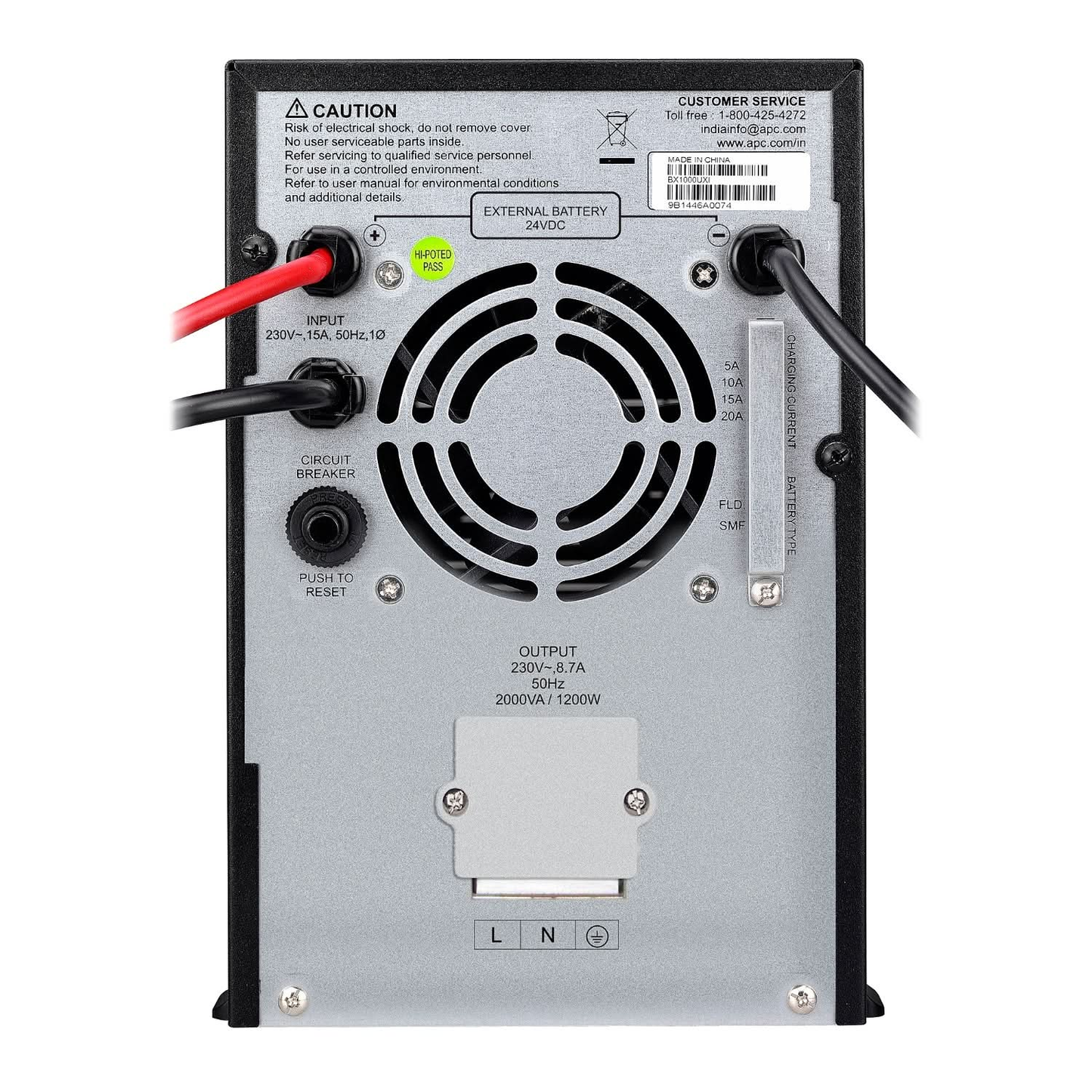 APC Back-UPS BX2000UXI 2000VA/1200W | 230V | Automatic Voltage Regulation | LED status display | Without Battery with Selectable Charger | Sealed Maintenance-Free & Tubular Battery Compatible UPS | User Replacable Battery | Energy Efficient |