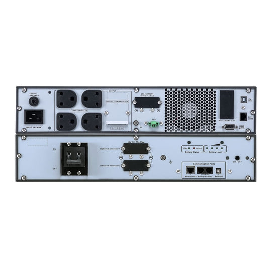 APC Easy UPS On-Line SRVL3KRIL-IN - 3000VA/ 2700W | 230V | 4 India 3-pin 6A +1 Hard wire (1P+N+E) Outlets | Lithium-ion | Rack/Tower 4U | Intelligent Card Slot | Visual LCD and Audible Alarms | Extended runtime,W/O rail kit | 3 years Warranty on UPS