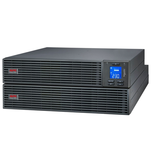 APC Easy UPS On-Line SRV3KRIL-IN - 3000VA/ 2400W |230V | 3 India 3-pin 6A + 1x Hard wire 3-wire(1P+ N+E) Outlets | Rackmount 4U | Intelligent Card Slot | Visual LCD and Audible Alarms | Extended runtime, W/O rail kit | 2 years Warranty