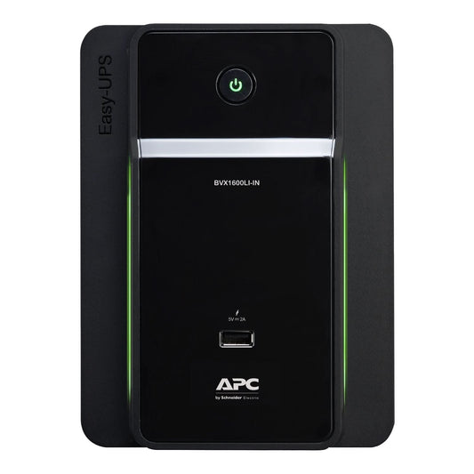 APC Easy UPS BVX1600LI-IN 1600VA/900W | 230V | 5 India 3-pin 6A Outlets | Visual LED and Audible Alarms | User Replacable Battery | 2 years Warranty on UPS & 1 year Warranty on Battery | an Ideal Power Backup & Protection for Home Office