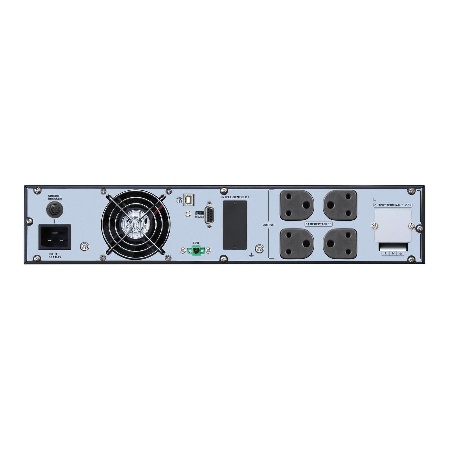 APC Easy UPS On-Line SRVL3KRI-IN- 3kVA | 230V | 4 India 3-pin 6A + 1 Hard wire 3-wire (1P+N+E) Outlets | Lithium-ion | Rack/Tower 2U | Intelligent Card Slot | Visual LCD and Audible Alarms | W/O rail kit | 3 years Warranty