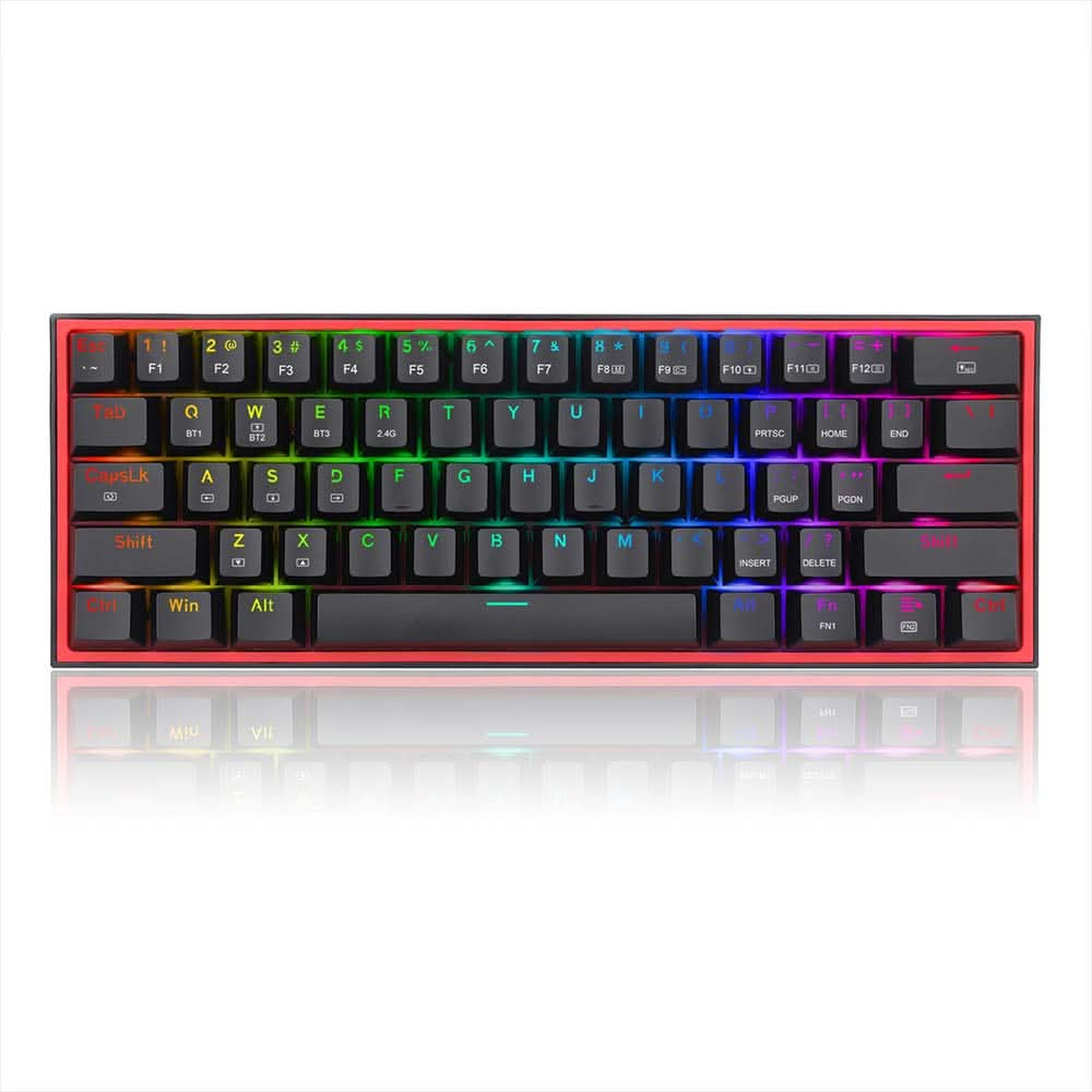 REDRAGON K616 FIZZ BLACK (WIRED/WIRELESS/BT) RED SWITCH