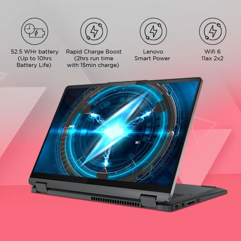 LENOVO FLEX 5 82XX0070IN [R5-7530U RYZEN/16GB/512GB SSD/WIN11 HOME+MSO/14.0 INCH TOUCH/INTEGRATED GRAPHICS /1 YEAR(S)/GREY]