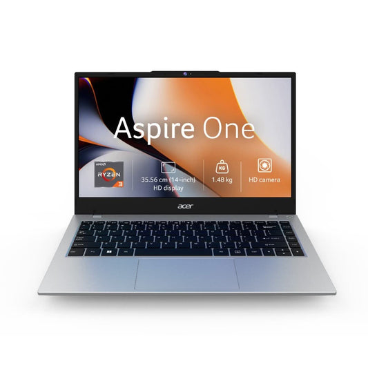 Acer One 14 AMD Ryzen 3 Quad Core 7320U, 8 GB, 256 GB SSD, Windows 11 Home, A114-43 Thin and Light Laptop (14 Inch, Silver, 1.5 Kg)