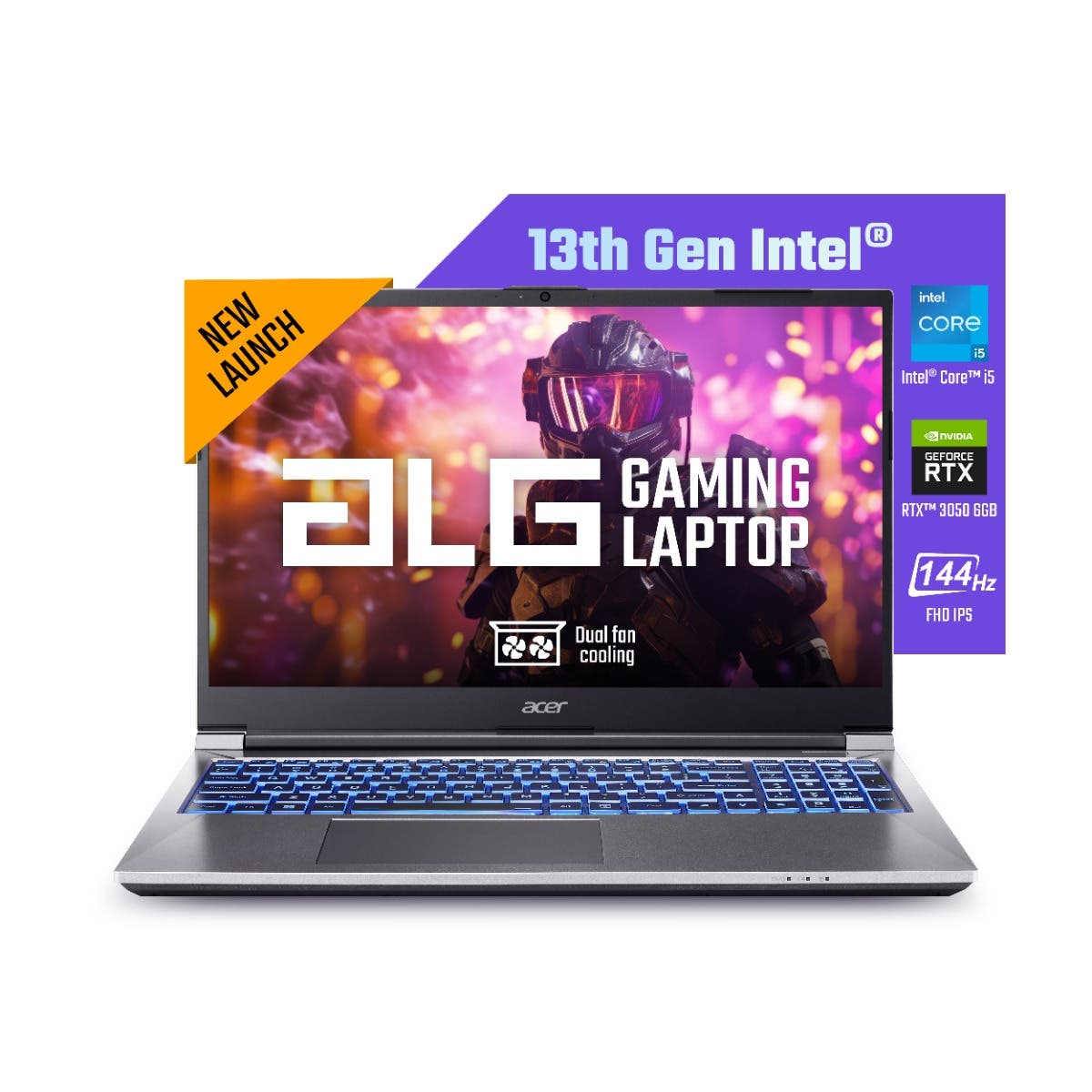ACER ALG , GAMING LAPTOP, INTEL CORE I5- 13TH GEN 13500H PROCESSOR, 16 GB RAM, 512 GB, FHD, 15.6"/39.62 CM, WINDOWS 11 HOME, STEEL GRAY, 1.99 KG, AL15G-53 UN.U2JSI.004