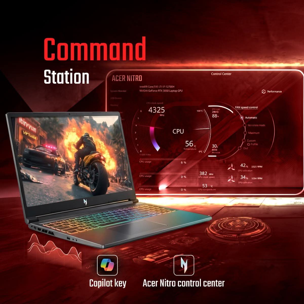Acer NITRO 5 PRO UN.U7BSI.008, Intel Core i7 14650HX, 16GB RAM, 1TB SSD, RTX 4050 6GB, 16 inch FHD, Windows 11 Home, MS Office, Dark Gray