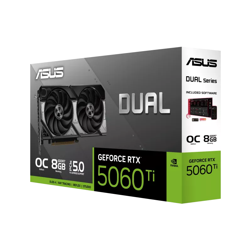 ASUS Dual GeForce RTX 5060 Ti 8GB GDDR7 OC Edition Graphics Card