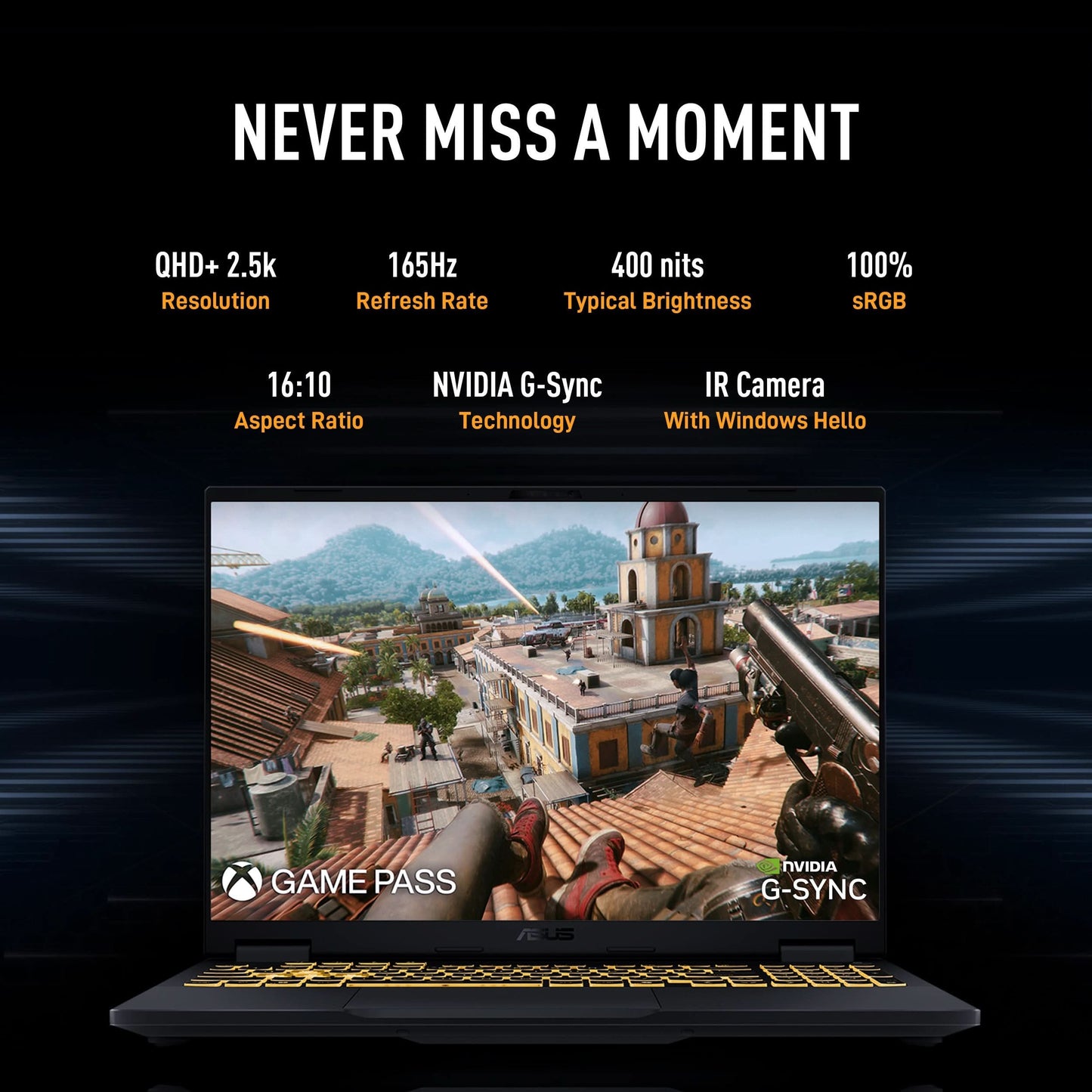 ASUS TUF Gaming F16, Gaming Laptop, Intel Core i7 14650HX, RTX 5070 GPU (32GB/1TB/40.64 cms (16) 2.5K/Windows 11 Home/Office Home 2024 + M365 Basic (1 Year Validity)*) FX688JPR-QT043WS