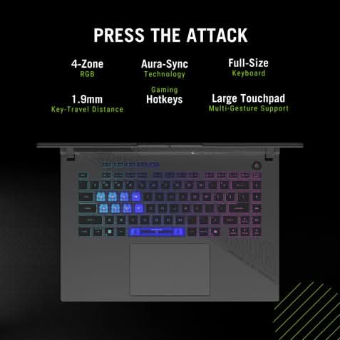 ASUS ROG Strix G16 G614PM-TS219WS, AMD Ryzen 9 8940HX, 16GB RAM, 1TB SSD, 16 inch 2.5K resolution, Windows 11 Home, Office Home 2024, M365 Basic- 1 Year Validity , Gaming Laptop, 1 Year(s) Warranty, GREY