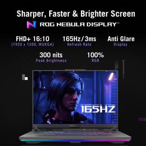 ASUS ROG Strix G16, Gaming Laptop, AMD Ryzen 9 8940HX, RTX 5080 GPU (16GB/1TB/40.64 cms (16) FHD+/Windows 11 Home/Office Home 2024 + M365 Basic (1 Year Validity) G614PW-RV078WS