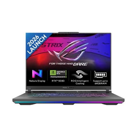 ASUS ROG Strix G16, Gaming Laptop, AMD Ryzen 9 8940HX, RTX 5080 GPU (16GB/1TB/40.64 cms (16) FHD+/Windows 11 Home/Office Home 2024 + M365 Basic (1 Year Validity) G614PW-RV078WS