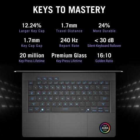 ASUS ROG Zephyrus G14 GA403GM-SY132WS, AMD Ryzen AI 9 465, 32GB RAM, 2TB SSD, RTX 5060 GPU, 14 inch 3K resolution, Windows 11 Home, Microsoft Office Home 2024, Microsoft 365 Basic, Gaming Laptop, 1 Year(s) Warranty, GREY
