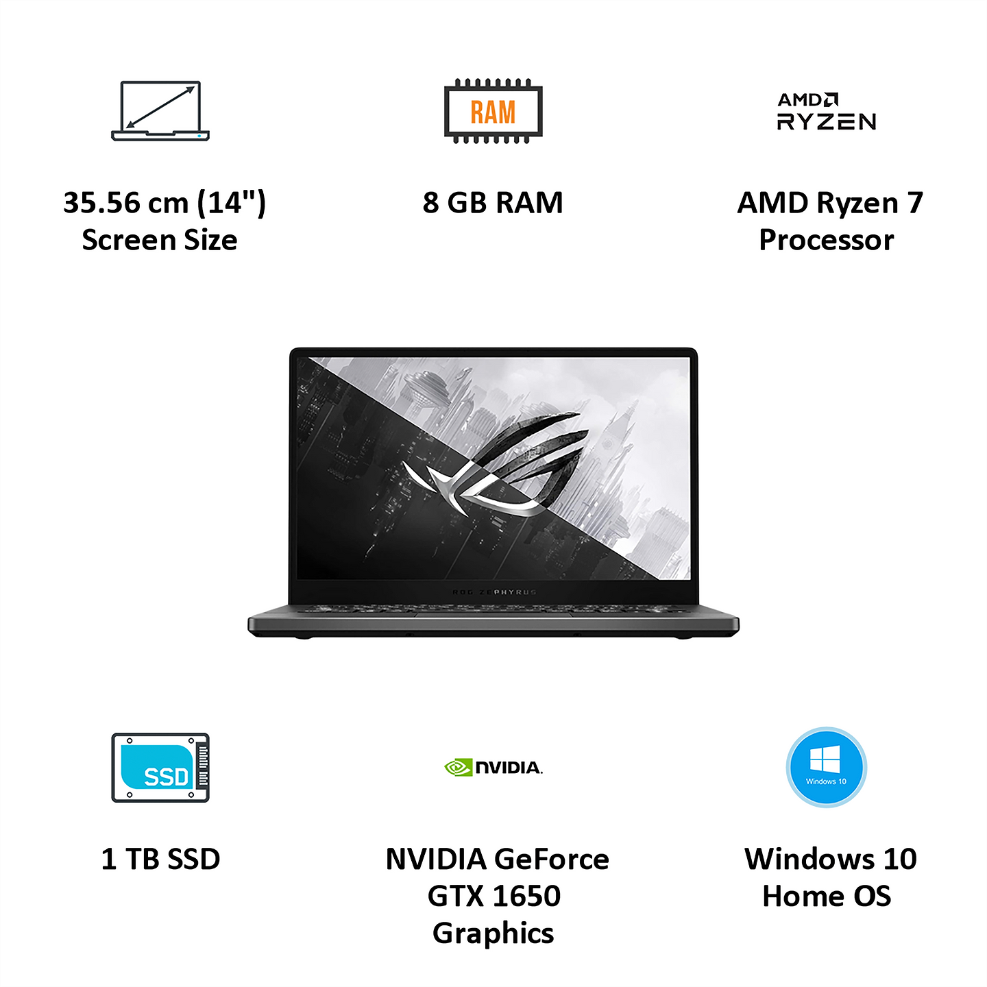 LAPTOP-ASUS-GA401QH-HZ076TS-(R7-5800HS/8GB/1TB-SSD/14/W10-MS/4GB