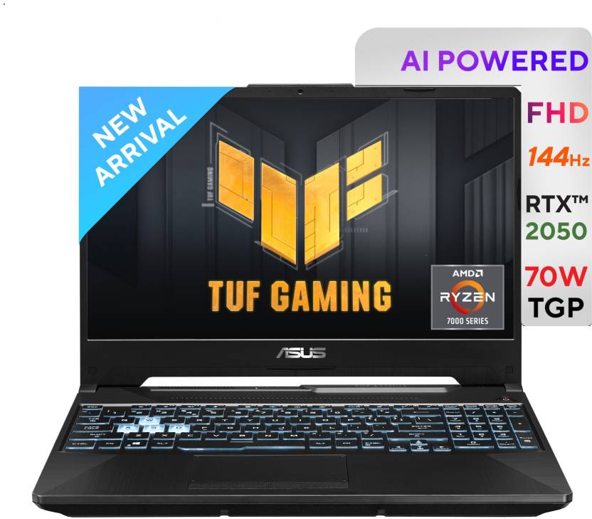 ASUS TUF GAMING A15 AMD RYZEN 7 OCTA CORE 7435HS - (8 GB/512 GB SSD/WINDOWS 11 HOME/4 GB GRAPHICS/NVIDIA GEFORCE RTX 2050) FA566NFR-HN260W GAMING LAPTOP  (15.6 INCH, GRAPHITE BLACK, 2.30 KG)