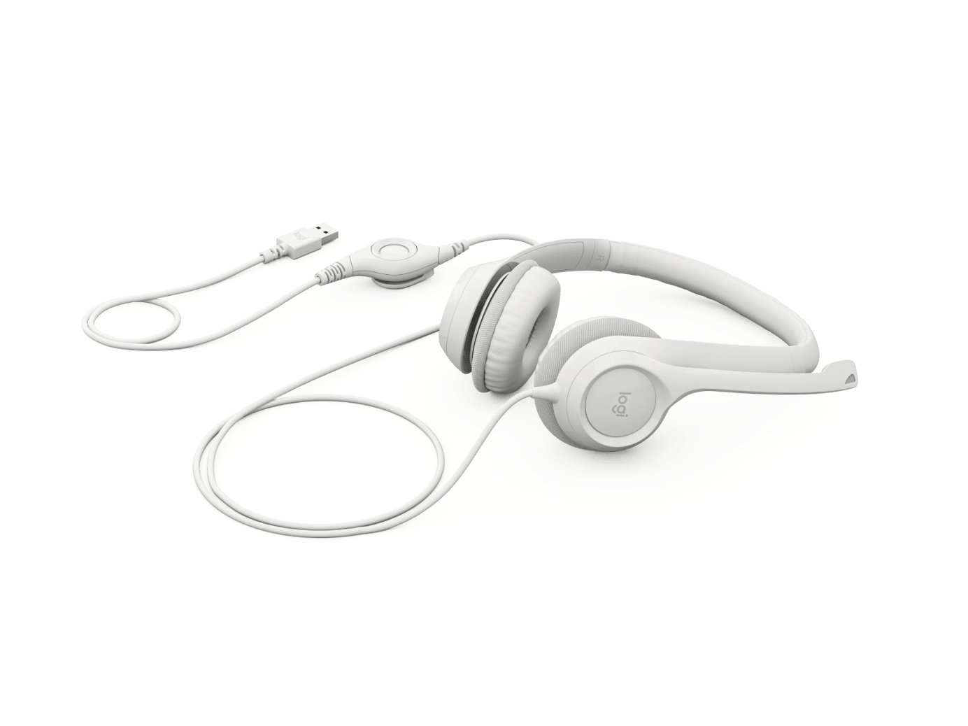 LOGITECH USB HEADSET H390 - OFF WHITE