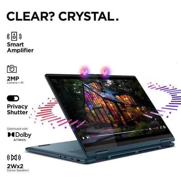 Lenovo Yoga 7i 2-in-1 Intel Core Ultra 5 125H, 16GB, 1TB SSD, Integrated Intel Arc Graphics, 14 Inch WUXGA, Win 11 Home, MS Office 2024, Tidal Teal, 83DJ00FVIN