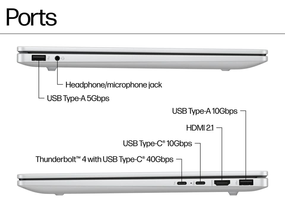 HP OmniBook 7 Laptop AI 14-FR0116TU, Intel Core Ultra 7 - 255H, Windows 11 Home, 32 GB RAM, 1 TB SSD, 14 inch, 3K OLED, 120 Hz, 1.41 kg, Silver