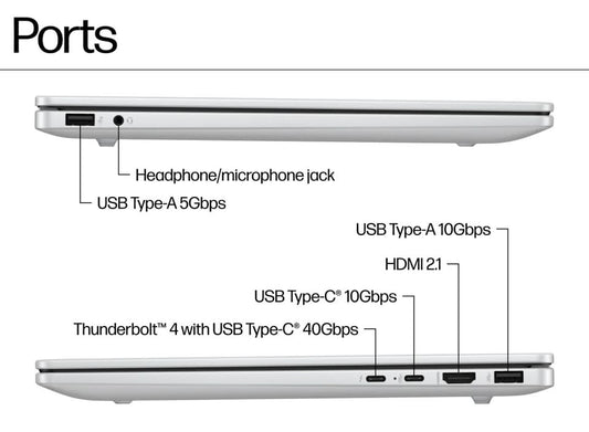 HP OmniBook 7 Laptop AI 14-FR0116TU, Intel Core Ultra 7 - 255H, Windows 11 Home, 32 GB RAM, 1 TB SSD, 14 inch, 3K OLED, 120 Hz, 1.41 kg, Silver