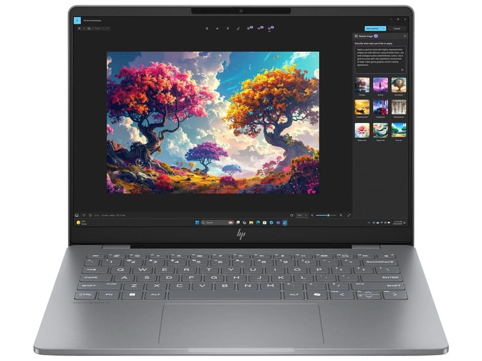 HP OmniBook 7 Laptop AI 14-FR0116TU, Intel Core Ultra 7 - 255H, Windows 11 Home, 32 GB RAM, 1 TB SSD, 14 inch, 3K OLED, 120 Hz, 1.41 kg, Silver