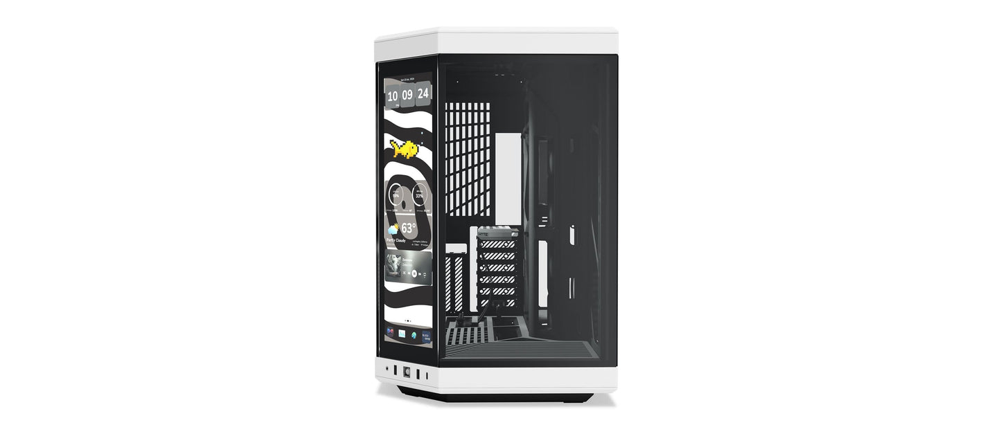 HYTE Y70 Touch Infinite Dual Chamber ATX Mid-Tower Cabinet White-Black (CS-HYTE-Y70TI-WB)